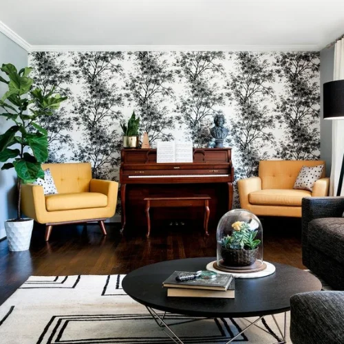 9 ways to use wallpaper in a living room