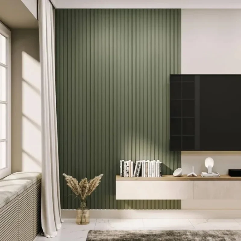 TV unit with wall cladding