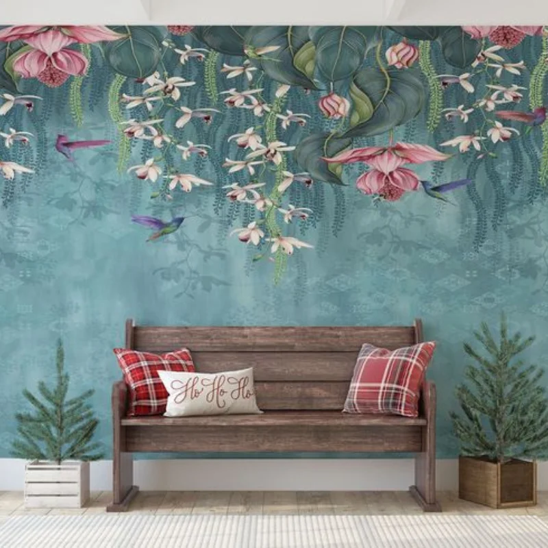 burgundy floral wallpaper