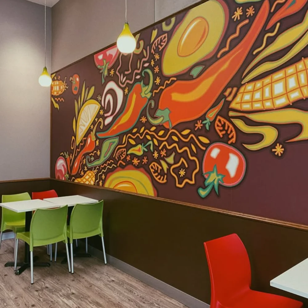 customized restaurant wall painting Dubai