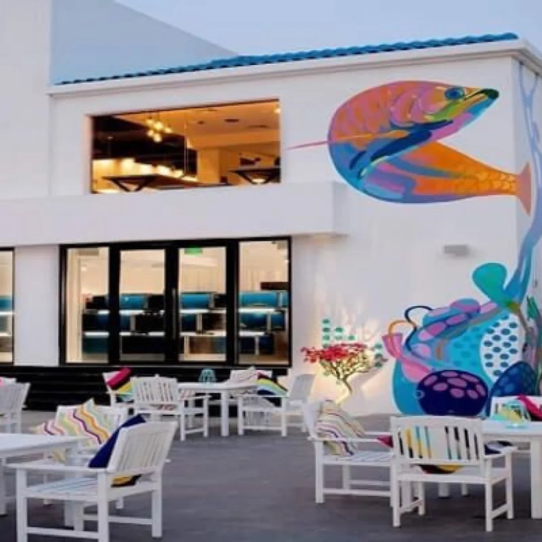 restaurant exterior wall painting Dubai