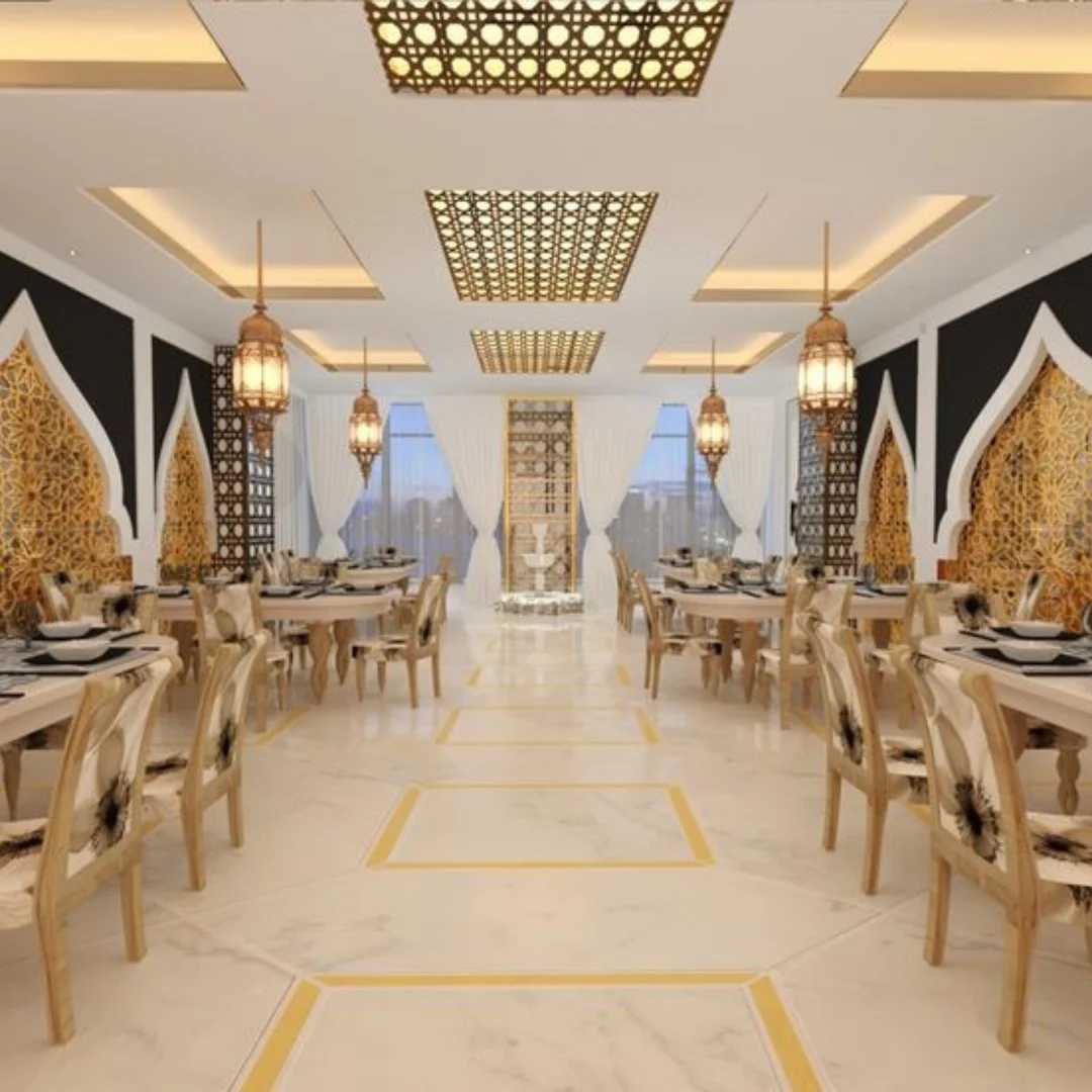 themed restaurant wall painting Dubai