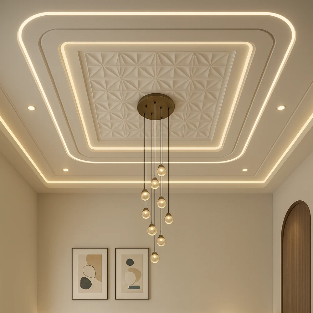 Luxury gypsum ceiling design for bedroom interior
