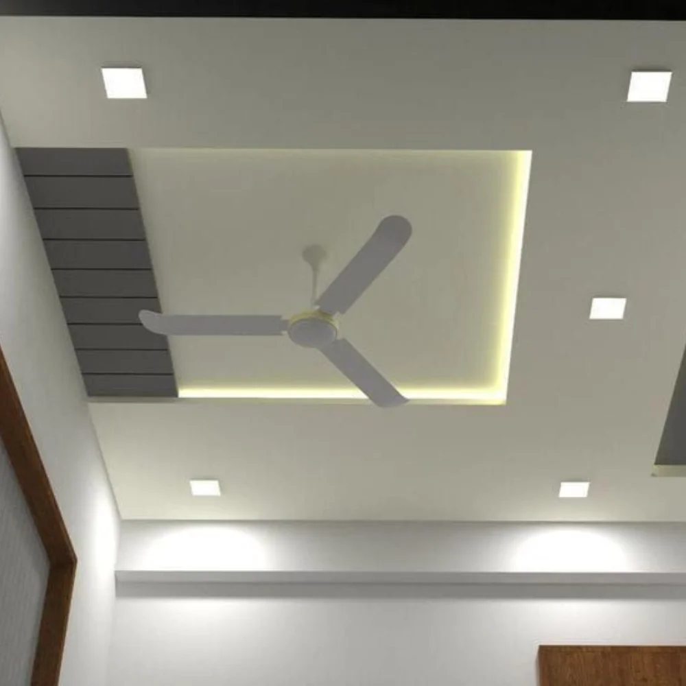 Modern room ceiling design with LED lighting