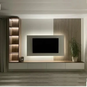 Modern Tv unit with cladding Dubai